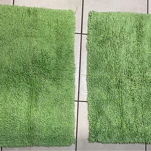 Green Shaggy Bath Rugs